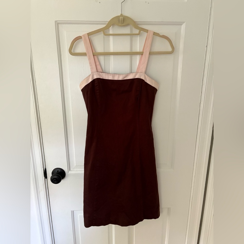 Vintage Robin Jordan Brown and Pink Mini Dress